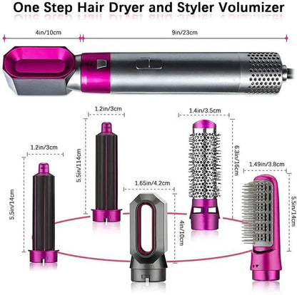 5 in 1 Hot Air Styler Hair Dryer Comb Multifunctional Styling Tool for Curly Hair